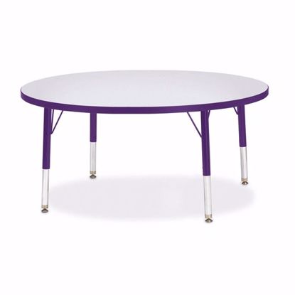 Picture of Berries® Round Activity Table - 42" Diameter, T-height - Gray/Purple/Purple