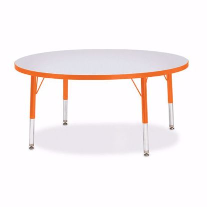Picture of Berries® Round Activity Table - 42" Diameter, T-height - Gray/Orange/Orange