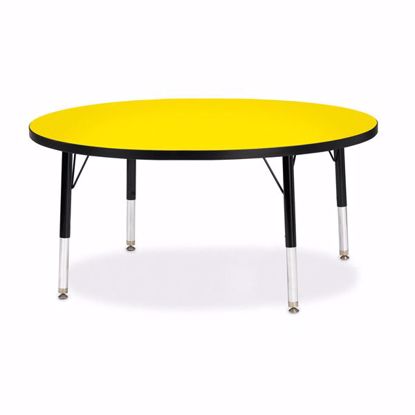 Picture of Berries® Round Activity Table - 42" Diameter, T-height - Yellow/Black/Black