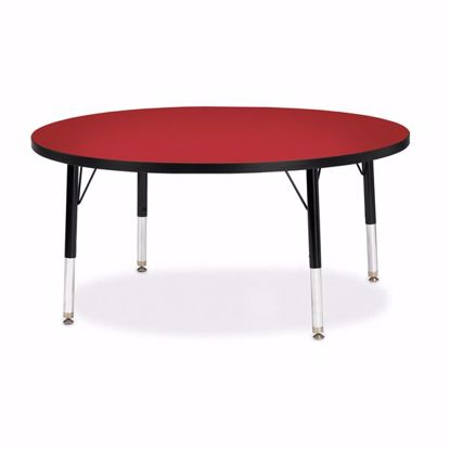 Picture of Berries® Round Activity Table - 42" Diameter, T-height - Red/Black/Black