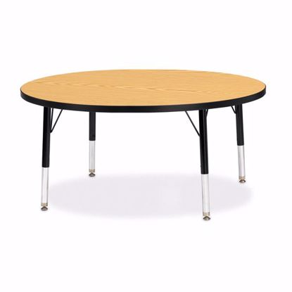 Picture of Berries® Round Activity Table - 42" Diameter, T-height - Oak/Black/Black