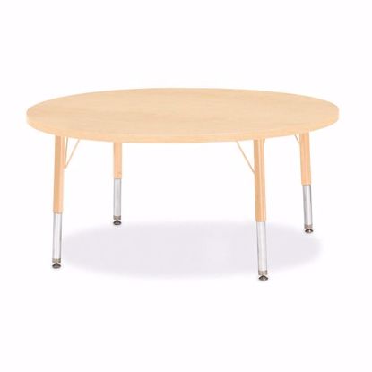 Picture of Berries® Round Activity Table - 42" Diameter, T-height - Maple/Maple/Camel