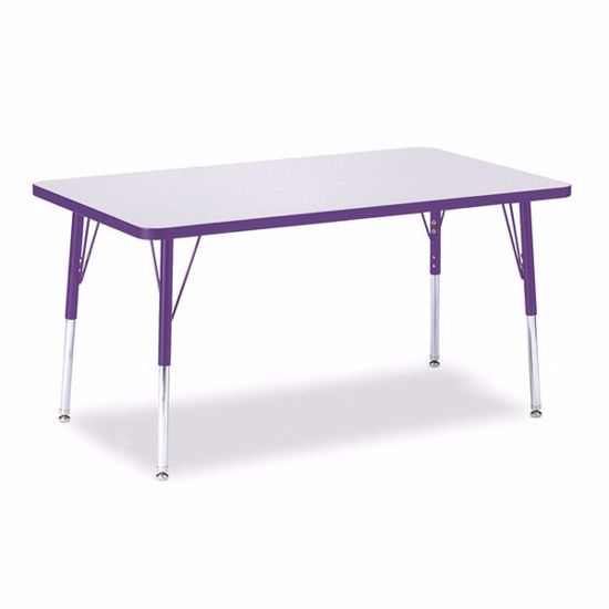 Picture of Berries® Rectangle Activity Table - 30" X 48", A-height - Gray/Purple/Purple