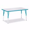 Picture of Berries® Rectangle Activity Table - 30" X 48", A-height - Gray/Teal/Teal