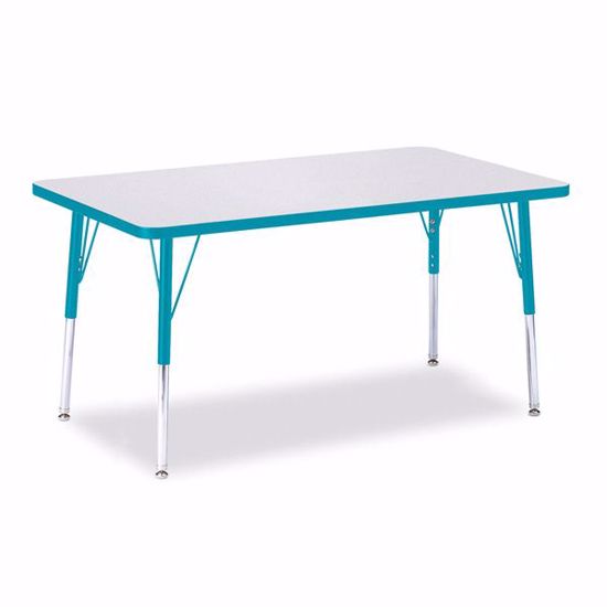 Picture of Berries® Rectangle Activity Table - 30" X 48", A-height - Gray/Teal/Teal