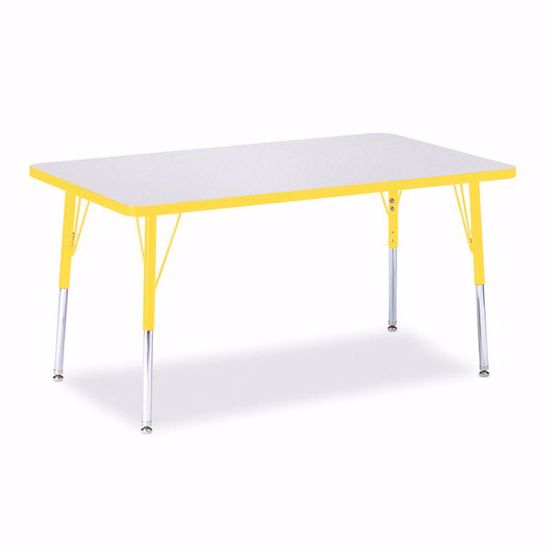 Picture of Berries® Rectangle Activity Table - 30" X 48", A-height - Gray/Yellow/Yellow