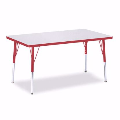 Picture of Berries® Rectangle Activity Table - 30" X 48", A-height - Gray/Red/Red