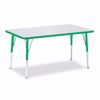 Picture of Berries® Rectangle Activity Table - 30" X 48", A-height - Gray/Green/Green