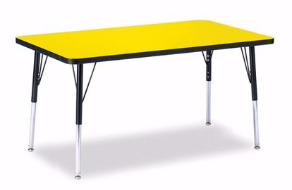 Picture of Berries® Rectangle Activity Table - 30" X 48", A-height - Yellow/Black/Black