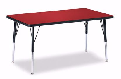 Picture of Berries® Rectangle Activity Table - 30" X 48", A-height - Red/Black/Black