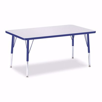Picture of Berries® Rectangle Activity Table - 30" X 48", E-height - Gray/Blue/Blue