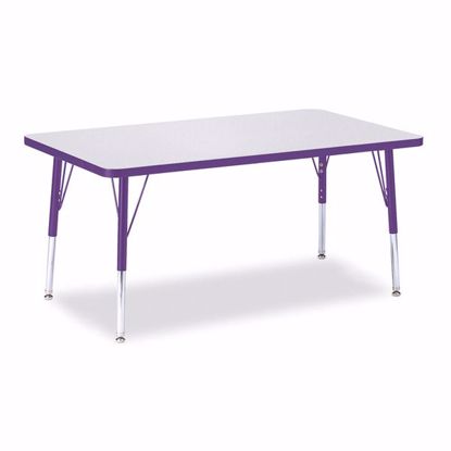Picture of Berries® Rectangle Activity Table - 30" X 48", E-height - Gray/Purple/Purple