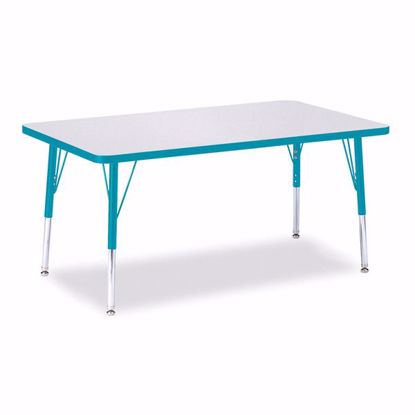 Picture of Berries® Rectangle Activity Table - 30" X 48", E-height - Gray/Teal/Teal