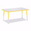 Picture of Berries® Rectangle Activity Table - 30" X 48", E-height - Gray/Yellow/Yellow