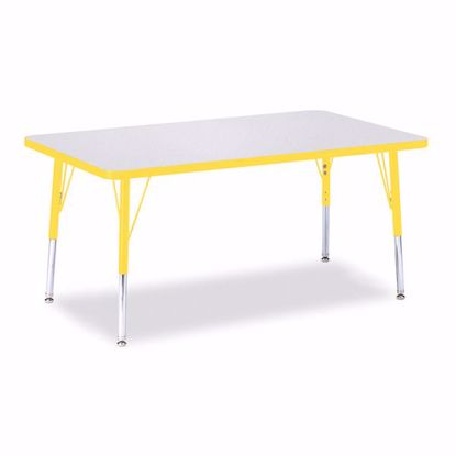 Picture of Berries® Rectangle Activity Table - 30" X 48", E-height - Gray/Yellow/Yellow
