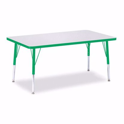 Picture of Berries® Rectangle Activity Table - 30" X 48", E-height - Gray/Green/Green