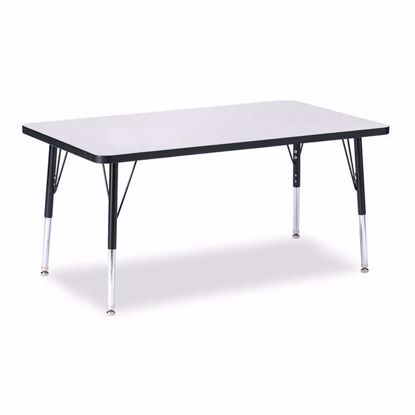 Picture of Berries® Rectangle Activity Table - 30" X 48", E-height - Gray/Black/Black