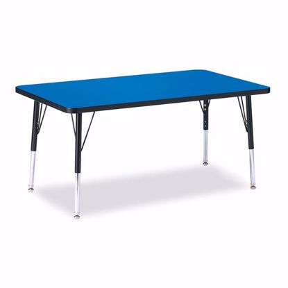 Picture of Berries® Rectangle Activity Table - 30" X 48", E-height - Blue/Black/Black