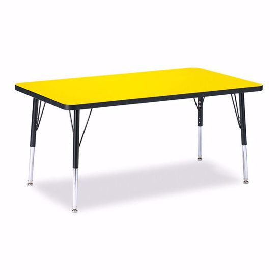 Picture of Berries® Rectangle Activity Table - 30" X 48", E-height - Yellow/Black/Black