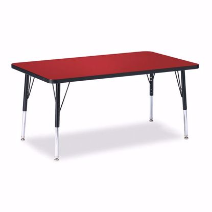 Picture of Berries® Rectangle Activity Table - 30" X 48", E-height - Red/Black/Black