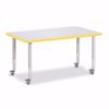 Picture of Berries® Rectangle Activity Table - 30" X 48", Mobile - Gray/Yellow/Gray