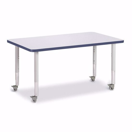 Picture of Berries® Rectangle Activity Table - 30" X 48", Mobile - Gray/Navy/Gray