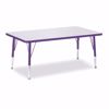 Picture of Berries® Rectangle Activity Table - 30" X 48", T-height - Gray/Purple/Purple