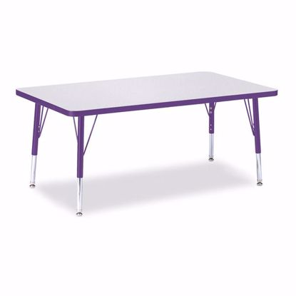 Picture of Berries® Rectangle Activity Table - 30" X 48", T-height - Gray/Purple/Purple