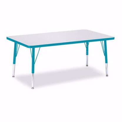 Picture of Berries® Rectangle Activity Table - 30" X 48", T-height - Gray/Teal/Teal