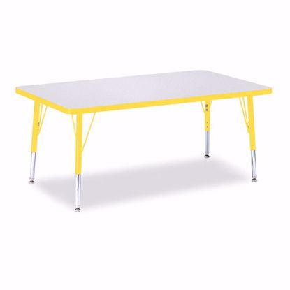Picture of Berries® Rectangle Activity Table - 30" X 48", T-height - Gray/Yellow/Yellow