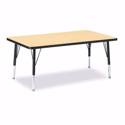 Picture of Berries® Rectangle Activity Table - 30" X 48", T-height - Maple/Black/Black