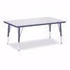 Picture of Berries® Rectangle Activity Table - 30" X 48", T-height - Gray/Navy/Navy