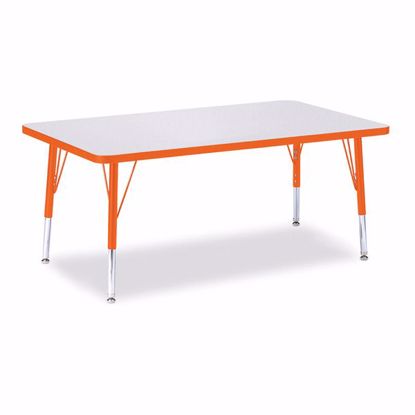 Picture of Berries® Rectangle Activity Table - 30" X 48", T-height - Gray/Orange/Orange