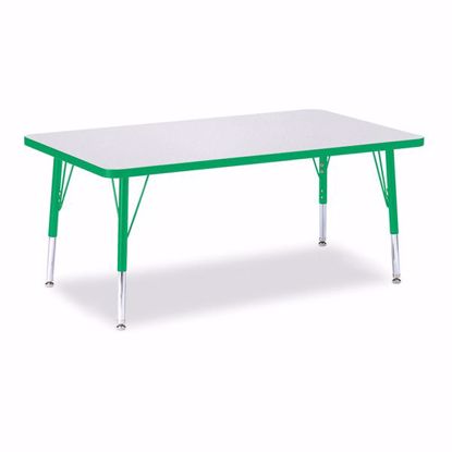 Picture of Berries® Rectangle Activity Table - 30" X 48", T-height - Gray/Green/Green