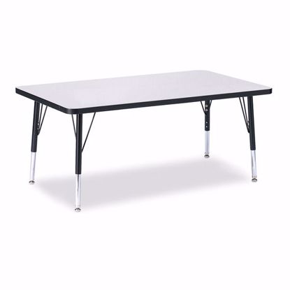 Picture of Berries® Rectangle Activity Table - 30" X 48", T-height - Gray/Black/Black
