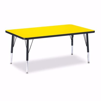 Picture of Berries® Rectangle Activity Table - 30" X 48", T-height - Yellow/Black/Black