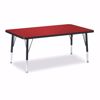 Picture of Berries® Rectangle Activity Table - 30" X 48", T-height - Red/Black/Black