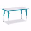 Picture of Berries® Rectangle Activity Table - 24" X 36", A-height - Gray/Teal/Teal