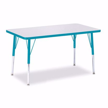 Picture of Berries® Rectangle Activity Table - 24" X 36", A-height - Gray/Teal/Teal