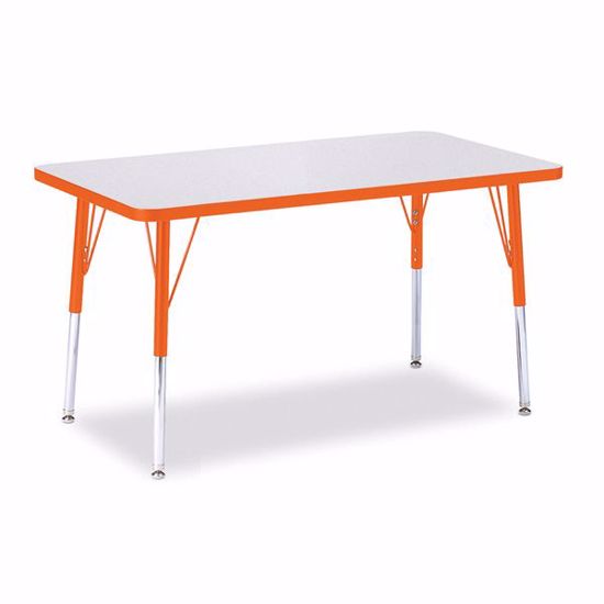 Picture of Berries® Rectangle Activity Table - 24" X 36", A-height - Gray/Orange/Orange