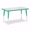 Picture of Berries® Rectangle Activity Table - 24" X 36", A-height - Gray/Green/Green