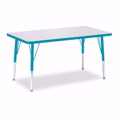 Picture of Berries® Rectangle Activity Table - 24" X 36", E-height - Gray/Teal/Teal