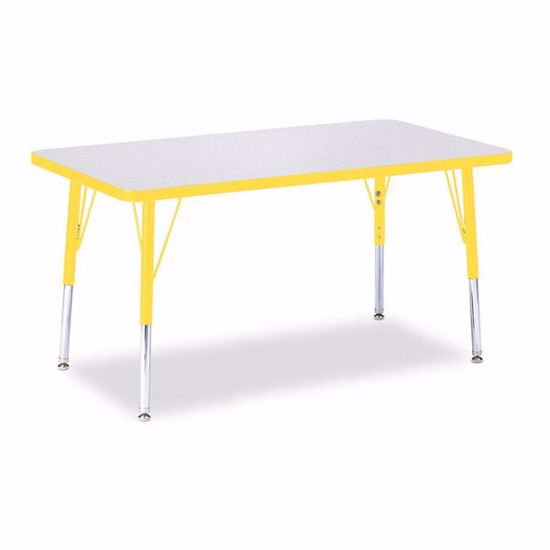 Picture of Berries® Rectangle Activity Table - 24" X 36", E-height - Gray/Yellow/Yellow