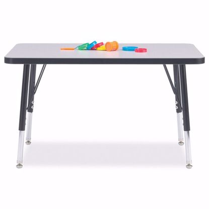 Picture of Berries® Rectangle Activity Table - 24" X 36", E-height - Gray/Black/Black