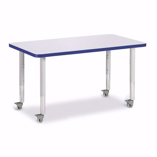 Picture of Berries® Rectangle Activity Table - 24" X 36", Mobile - Gray/Blue/Gray