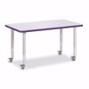 Picture of Berries® Rectangle Activity Table - 24" X 36", Mobile - Gray/Purple/Gray