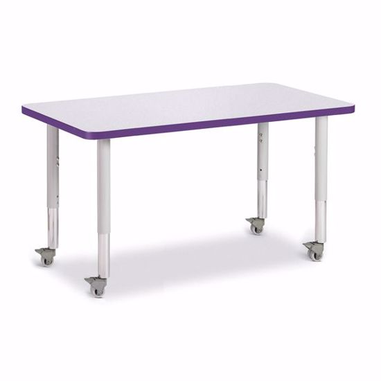 Picture of Berries® Rectangle Activity Table - 24" X 36", Mobile - Gray/Purple/Gray