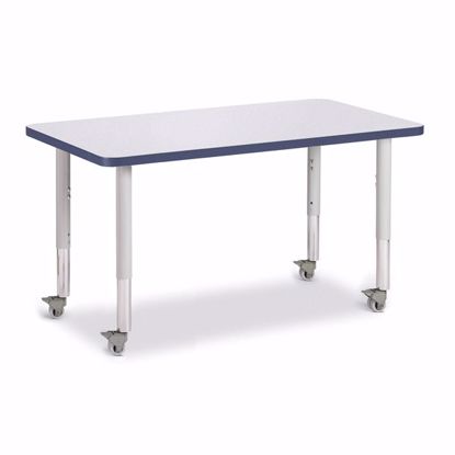 Picture of Berries® Rectangle Activity Table - 24" X 36", Mobile - Gray/Navy/Gray