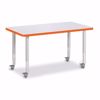 Picture of Berries® Rectangle Activity Table - 24" X 36", Mobile - Gray/Orange/Gray