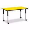 Picture of Berries® Rectangle Activity Table - 24" X 36", Mobile - Yellow/Black/Black